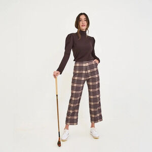 Byrdie Golf Socialwear Women Plaid Pants NWT SIZE XL